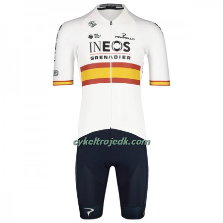 Cykeltøj + Cykelshorts 2022 INEOS Grenadiers Spansk Mesterskab Hvid
